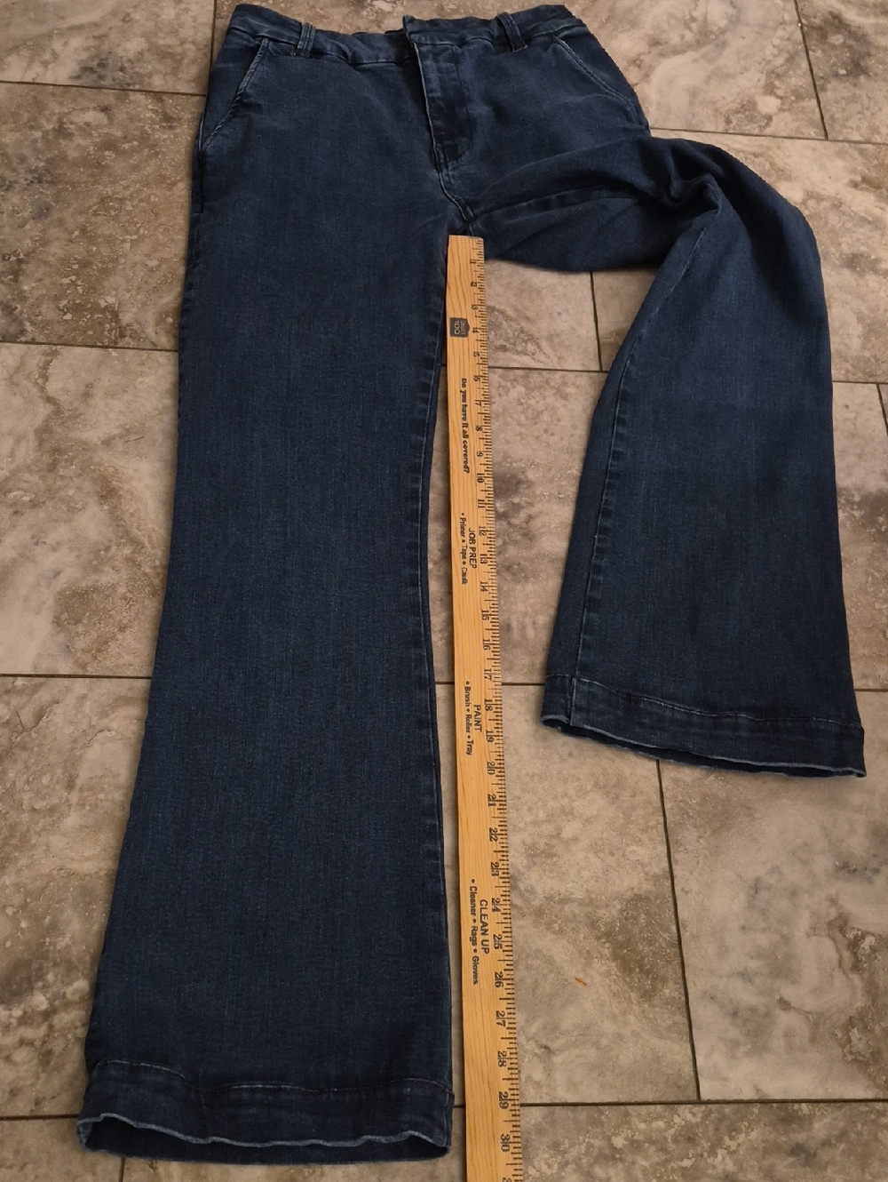 FRAME EUC COTTON BLEND STRETCH DENIM WIDE LEG HIGH WAIST TROUSERS SZ 27 - Picture 7 of 13